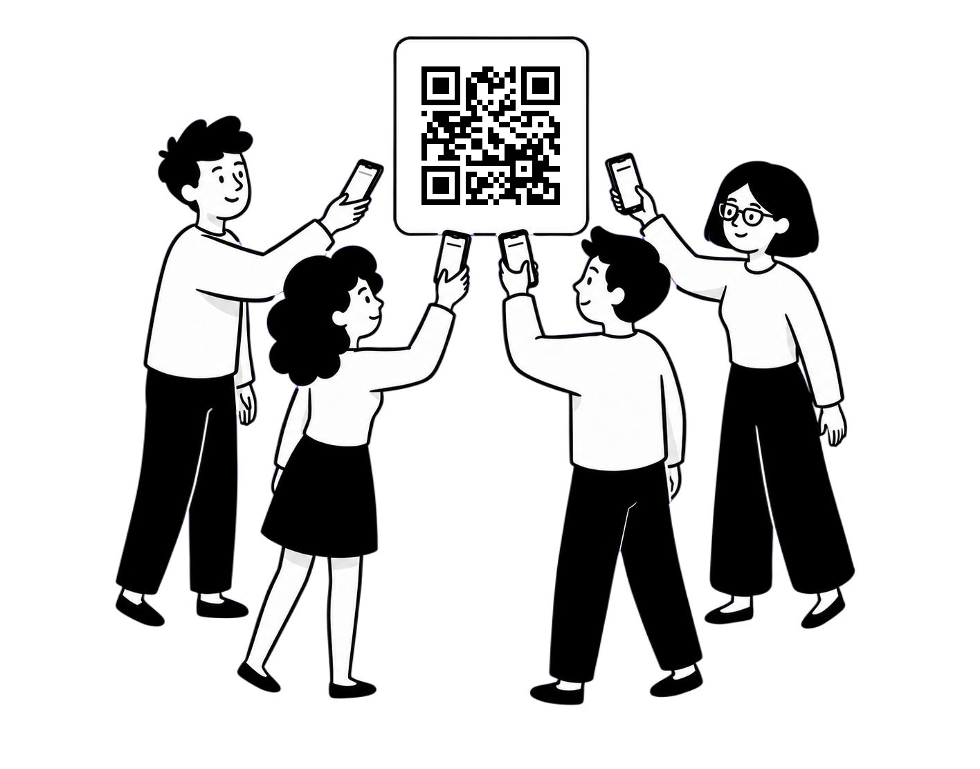 Guests scanning a QR code to join the queue